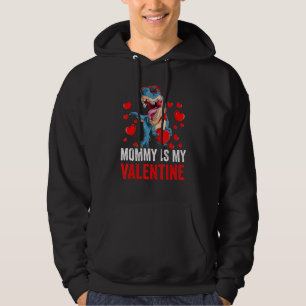 Boys Mummy Is Valentine Day Kids Dinosaur T Rex Lo Hoodie