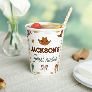 Boys My First Rodeo Cowboy 1st Birthday Paper Cups