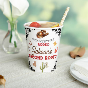 Boys My Second Rodeo Cowboy 2nd Birthday Paper Cups