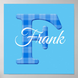 Boys Name Custom Plaid Letter F Poster