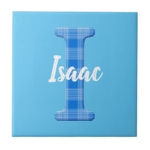 Boys Name Custom Plaid Letter I Ceramic Tile