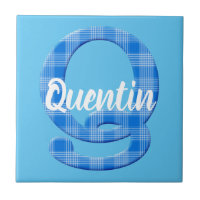 Boys Name Custom Plaid Letter Q