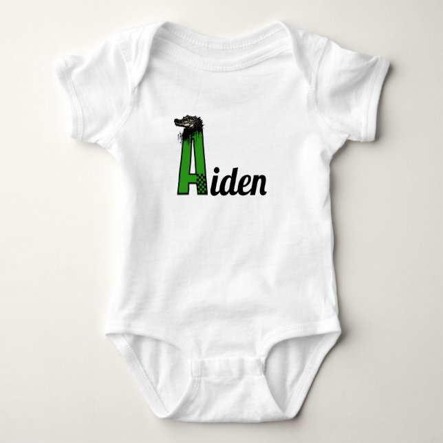 Boys Name custom start with A   Baby Bodysuit (Front)