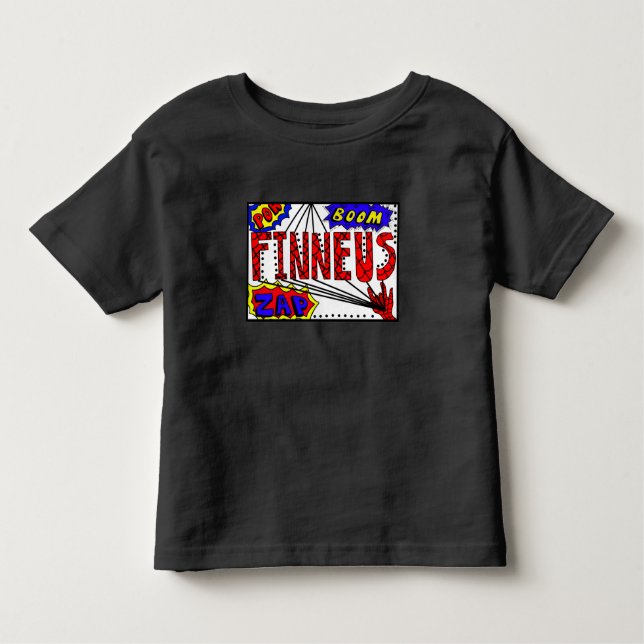 Boy's Name Finneus Spider Web Super Powers Toddler Toddler T-Shirt (Front)