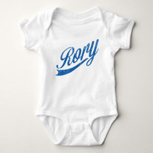 Boys Name "Rory" Distressed Blue Baby Bodysuit