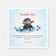 Boys Ninja Warrior Birthday Party Thank You cards 