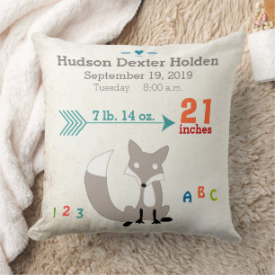 Boy's Nursery Room Baby Stat Fox Arrow Pattern Cushion