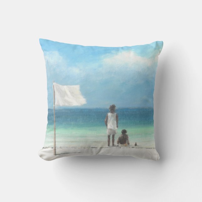 Boys on Beach Kenya Cushion (Front)