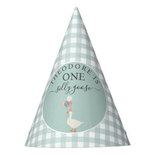 Boy's One Silly Goose 1st Birthday Party Hat
