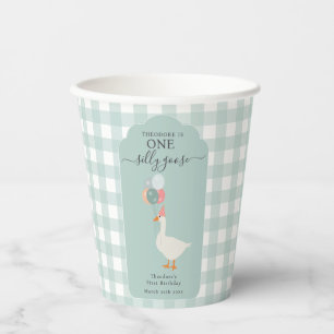 Boy's One Silly Goose 1st Birthday Party Paper Cups