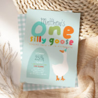 Boys One Silly Goose Blue First Birthday