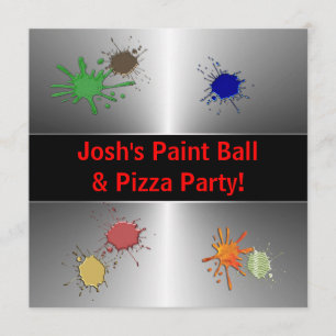 Boys Paint Ball Party Invitation
