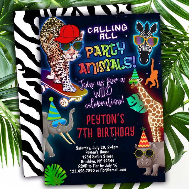 Boys Party Animals Birthday Invitation (Creator Uploaded)