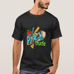 Boys Pencil Camouflage Pre K Dude First Day School T-Shirt