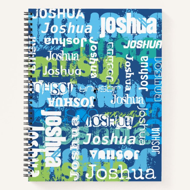 Boy's Personalised Custom Name Notebook (Front)