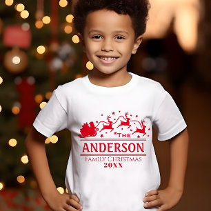 Boys Personalised Family Christmas Holiday T-Shirt