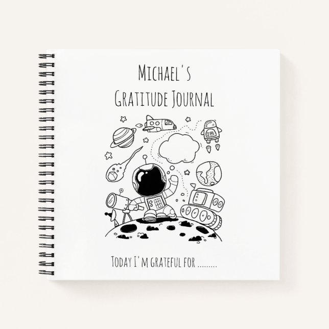 BOYS Personalised Gratitude Journal Space Theme 2 (Front)