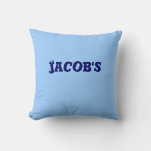 Boy's Personalised name pillow periwinkle  blue