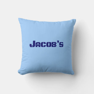 Boy's Personalised name pillow periwinkle  blue