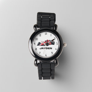 Boys Personalised Racing Car Kids Watch