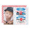 Boys Photo Watercolor Train Birthday Invitation
