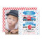 Boys Photo Watercolor Train Birthday Invitation