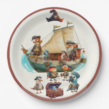 Boy's Pirate Birthday Party Paper Plate