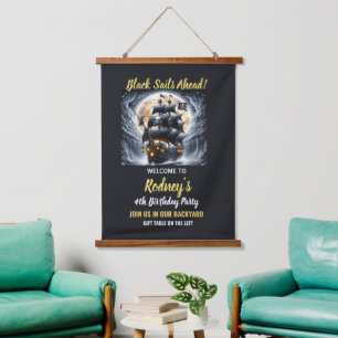 Boys Pirate Theme Birthday Hanging Tapestry