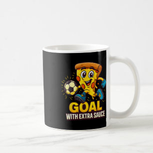 Boys Pizza Theme Funny Soccer Goal Coffee Mug