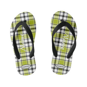 Boy's Plaid Flip-flops HAMbWG Kid's Flip Flops