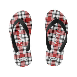 Boy's Plaid Flip-flops HAMbWG Kid's Flip Flops