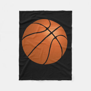 Boys Play Basketball Orange Fleece Blanket