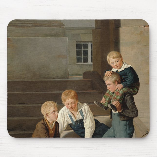 Boys Playing Dice in Front of Christiansborg Mouse Pad (Front)