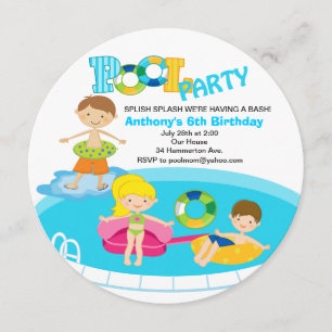 Boy's Pool Party Birthday Invitation