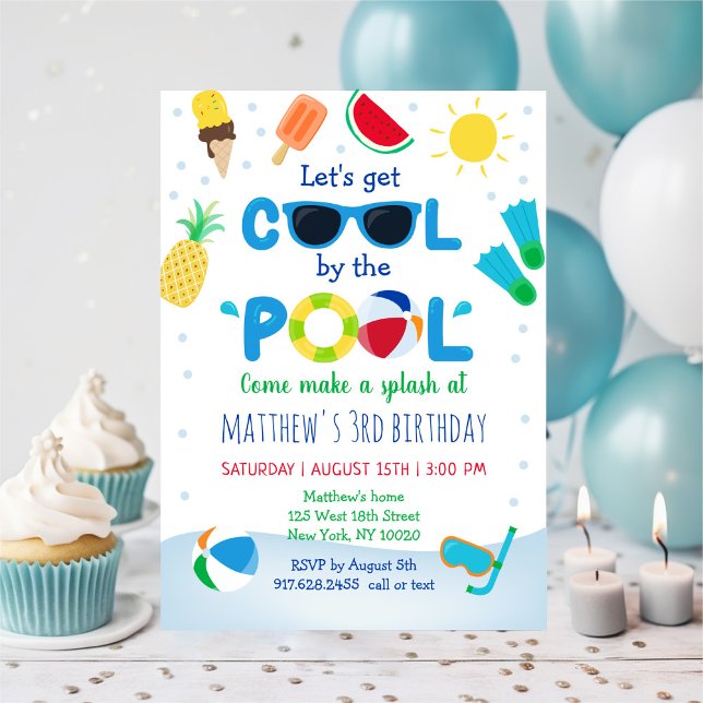 Boys Pool Party Summer Birthday Invitation (Creator Uploaded)