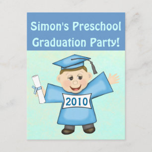 Boys Preschool / Kindergarten Graduation Party Invitation
