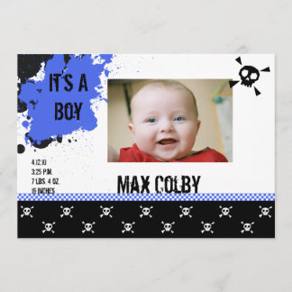 Boy's Punk Rock Birth Announcement