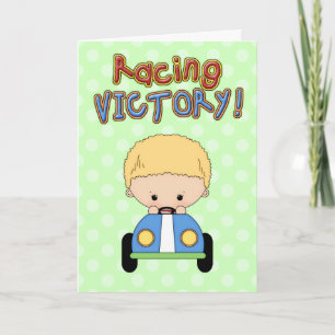 Boy's Race Car Birthday Greeting Card
