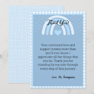 Boys Rainbow Baby Shower   Thank You Card