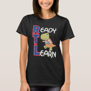 Boys Ready To Learn Back To School Pre k Dinosaur T-Shirt