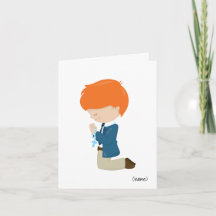 Boys (Red Hair) First Holy Communion Greeting Card