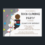 Boys Rock Climbing Birthday Party Invitation<br><div class="desc">Rock climbing birthday party invitation with rock wall and brunette boy climber on a choose your own background and text colour. You can easily customise this children's any number rock climbing birthday party invitation for your event by simply adding your details in the font style of your choice.</div>
