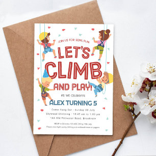 Boys Rock Climbing Birthday Party Invitation