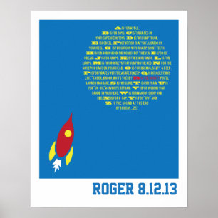Boys Rocket Alphabet for Boys Room & Baby Showers Poster