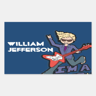 Boys rockstar blonde name blue id label sticker