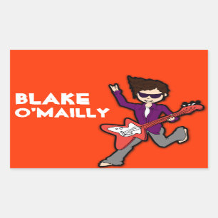 Boys rockstar dark hair name red id label sticker