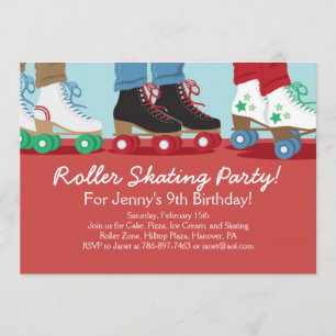 Boys Roller Skating Party Invitations