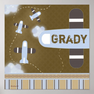 Boy's Room Aeroplane Wall Poster