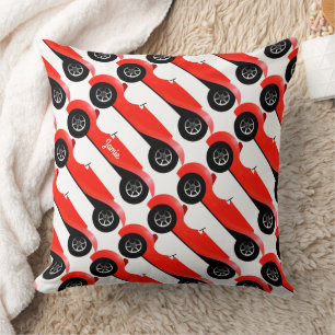 Boys Room Classic Car Gifts Sweet red Retro Car Cushion
