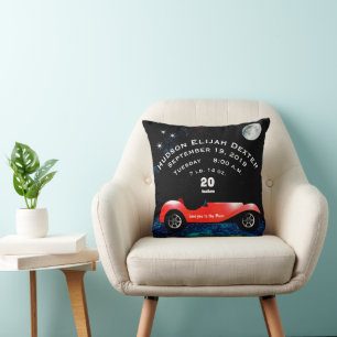 Boys Room Classic Car Gifts Sweet red Retro Car Cushion